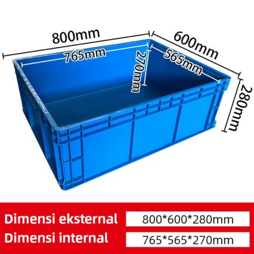 CONTAINER BOX PLASTIK INDUSTRI LINHUI EU86280 UKURAN 80x60x28 CM (Thickened Bottom) | RAJA PLASTIK INDONESIA