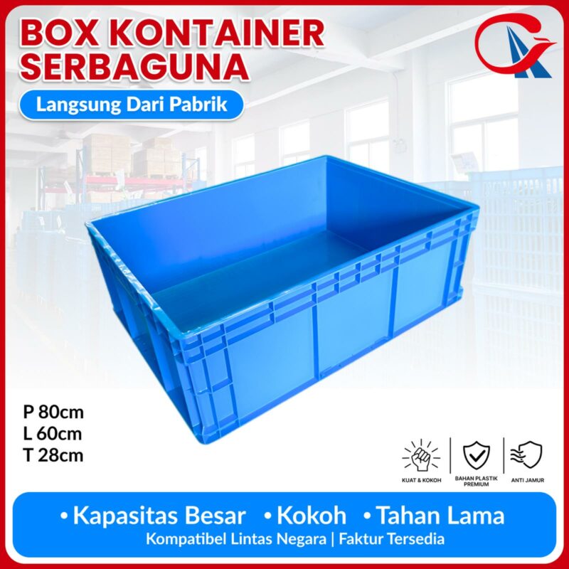 CONTAINER BOX PLASTIK INDUSTRI LINHUI EU86280 (6) CONTAINER BOX PLASTIK INDUSTRI LINHUI EU86280 UKURAN 80x60x28 CM (Thickened Bottom) | RAJA PLASTIK INDONESIA