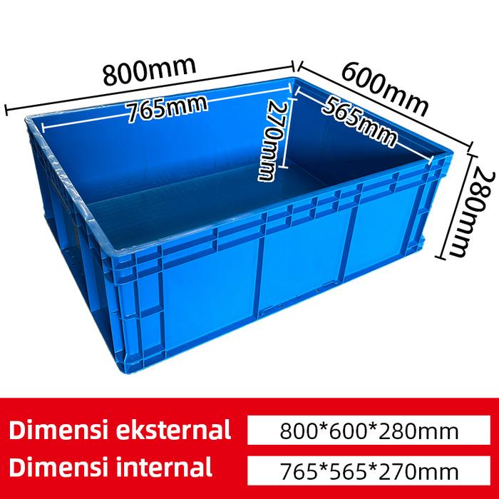 CONTAINER BOX PLASTIK INDUSTRI LINHUI EU86280 UKURAN 80x60x28 CM (Thickened Bottom) | RAJA PLASTIK INDONESIA