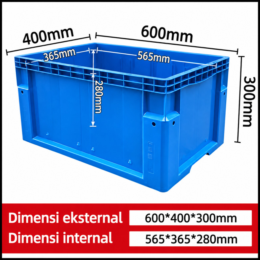 CONTAINER INDUSTRI LINHUI 64300 DIMENSIONAL SHELF BOX UKURAN 60x40x30 CM | RAJA PLASTIK INDONESIA