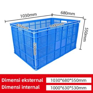 KERANJANG INDUSTRI BESAR JUMBO LINHUI 1 METER BASKET 385 LITER UKURAN 103x68x55 CM | RAJA PLASTIK INDONESIA