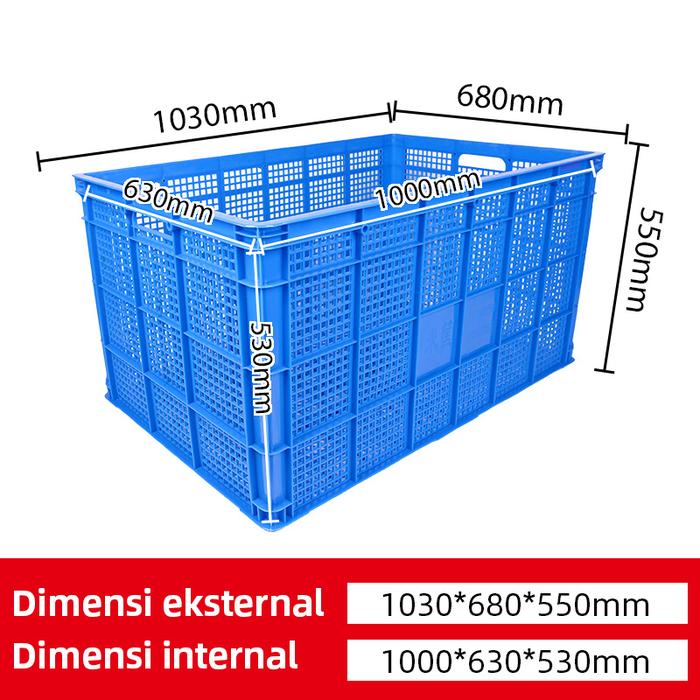 KERANJANG INDUSTRI BESAR JUMBO LINHUI 1 METER BASKET 385 LITER UKURAN 103x68x55 CM | RAJA PLASTIK INDONESIA