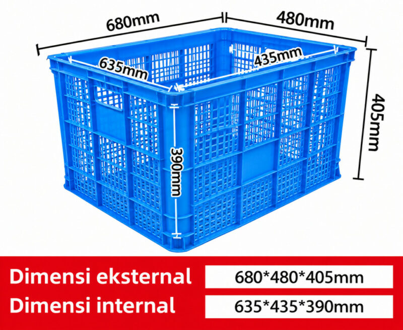 KERANJANG INDUSTRI BESAR PLASTIK LINHUI TIPE 680 BASKETS UKURAN 68 x 48 x 40,5 CM