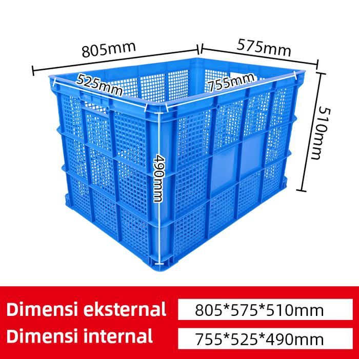 KERANJANG INDUSTRI BESAR PLASTIK LINHUI TIPE 755 BASKETS UKURAN 80,5 x 57,5 x 51 CM | RAJA PLASTIK INDONESIA