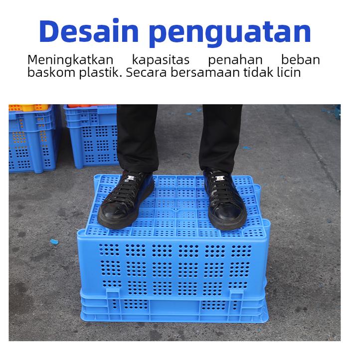 KERANJANG INDUSTRI PLASTIK SERBAGUNA LINHUI 600 OFFSET BASKETS 60x40x31 CM | RAJA PLASTIK INDONESIA