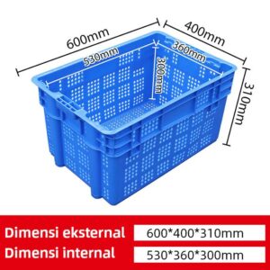 KERANJANG INDUSTRI PLASTIK SERBAGUNA LINHUI 600 OFFSET BASKETS 60x40x31 CM | RAJA PLASTIK INDONESIA