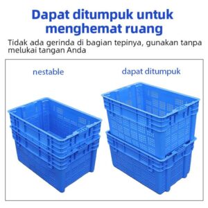 KERANJANG INDUSTRI PLASTIK SERBAGUNA LINHUI 600 OFFSET BASKETS 60x40x31 CM | RAJA PLASTIK INDONESIA