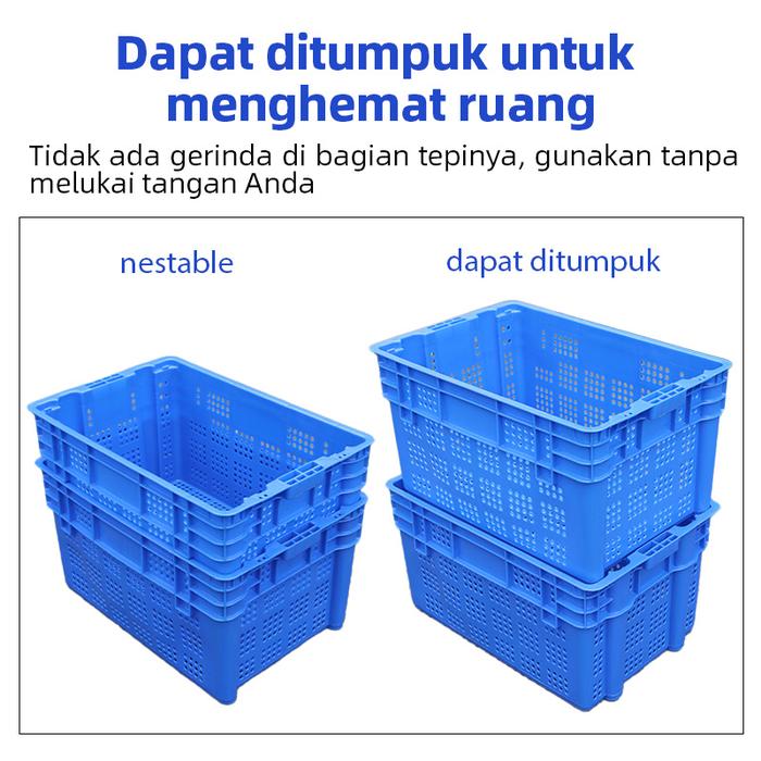 KERANJANG INDUSTRI PLASTIK SERBAGUNA LINHUI 600 OFFSET BASKETS 60x40x31 CM | RAJA PLASTIK INDONESIA