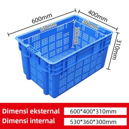 KERANJANG INDUSTRI PLASTIK SERBAGUNA LINHUI 600 OFFSET BASKETS 60x40x31 CM | RAJA PLASTIK INDONESIA