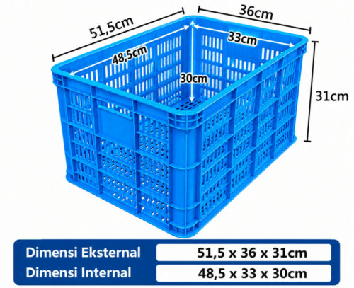 KERANJANG INDUSTRI SEDANG PLASTIK LINHUI TIPE 520 BASKETS KERANJANG INDUSTRI SEDANG PLASTIK LINHUI TIPE 520 BASKETS UKURAN 51,5x35,8x31 CM | RAJA PLASTIK INDONESIA