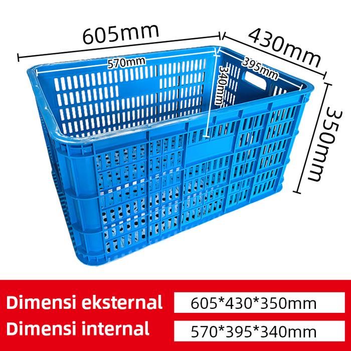 KERANJANG INDUSTRI SEDANG PLASTIK LINHUI TIPE 620 BASKETS UKURAN 60,5x40x35 CM | RAJA PLASTIK INDONESIA