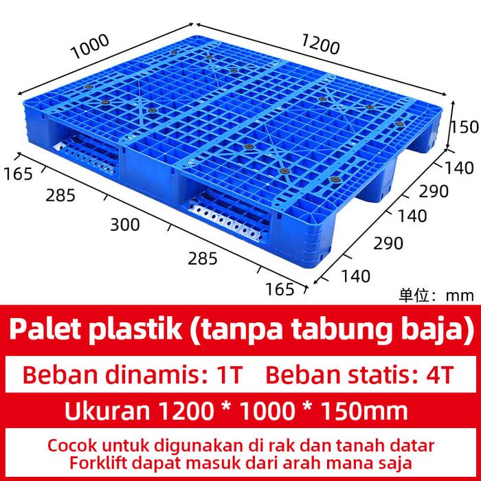 PALLET PLASTIK BARU MURAH BIRU LINHUI 1210 RACKABLE 120x100x15 CM: Solusi Pallet Plastik HDPE untuk Kebutuhan Rak Gudang, Lantai, Forklift dan Material Handling