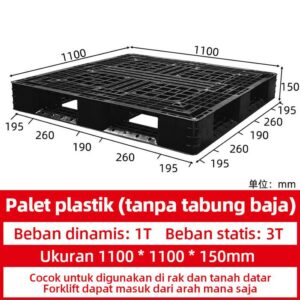 PALLET PLASTIK BARU MURAH LINHUI 1111 HITAM STACKABLE PALLET PLASTIK BARU MURAH LINHUI 1111 HITAM STACKABLE 100x100x15 CM