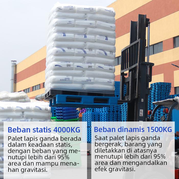 PALLET PLASTIK BARU WARNA BIRU LINHUI 1111 RACKABLE 110x110x15 CM untuk Kebutuhan Industri dan Gudang