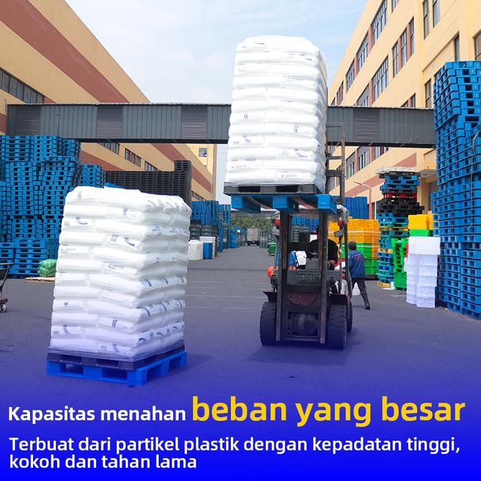 PALLET PLASTIK BARU WARNA BIRU LINHUI 1111 RACKABLE 110x110x15 CM untuk Kebutuhan Industri dan Gudang