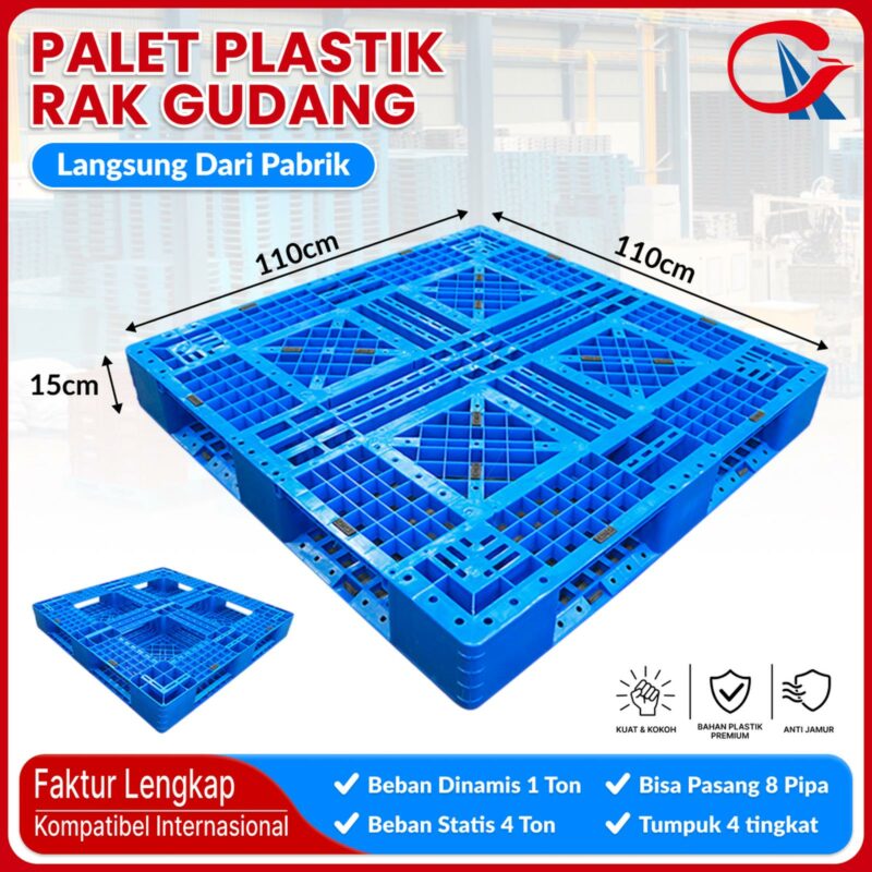 PALLET PLASTIK BARU WARNA BIRU LINHUI 1111 STACKABLE 110x110x15 CM (3) PALLET PLASTIK BARU WARNA BIRU LINHUI 1111 STACKABLE 110x110x15 CM | RAJA PLASTIK INDONESIA