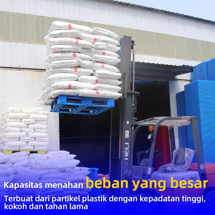 PALLET PLASTIK BARU WARNA BIRU LINHUI 1111 STACKABLE 110x110x15 CM | RAJA PLASTIK INDONESIA