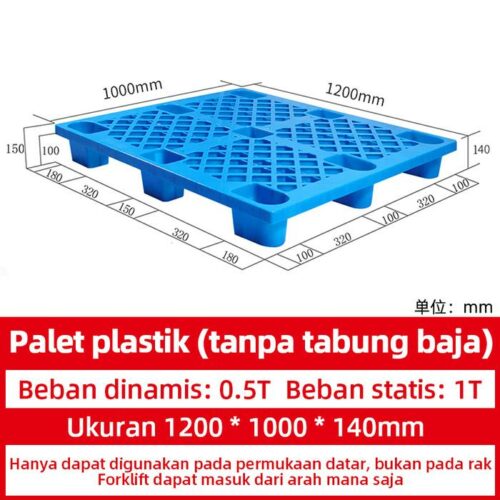 PALLET PLASTIK BARU WARNA BIRU LINHUI 1210 NESTABLE (1) PALLET PLASTIK BARU WARNA BIRU LINHUI 1210 NESTABLE 120x100x14 CM | RAJA PLASTIK INDONESIA