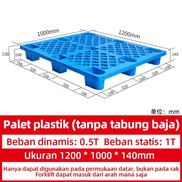 PALLET PLASTIK BARU WARNA BIRU LINHUI 1210 NESTABLE 120x100x14 CM | RAJA PLASTIK INDONESIA