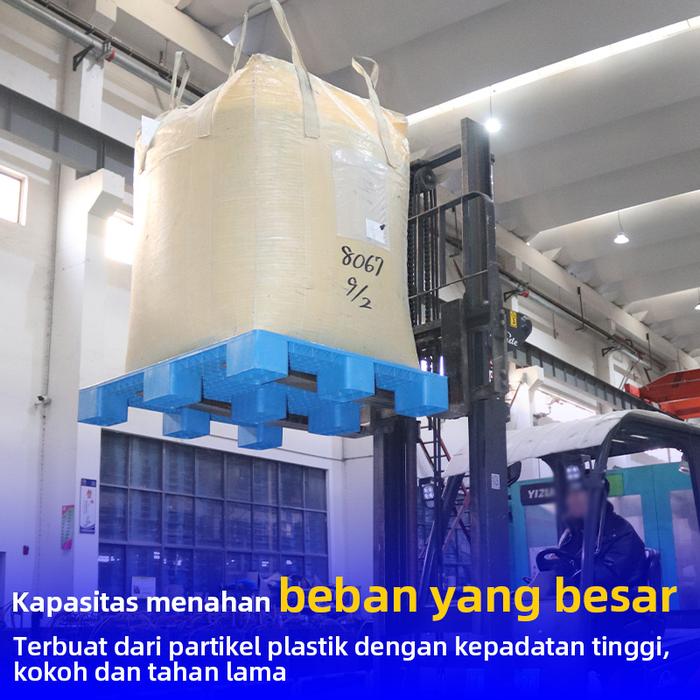 PALLET PLASTIK BARU WARNA BIRU LINHUI 1210 NESTABLE 120x100x14 CM | RAJA PLASTIK INDONESIA