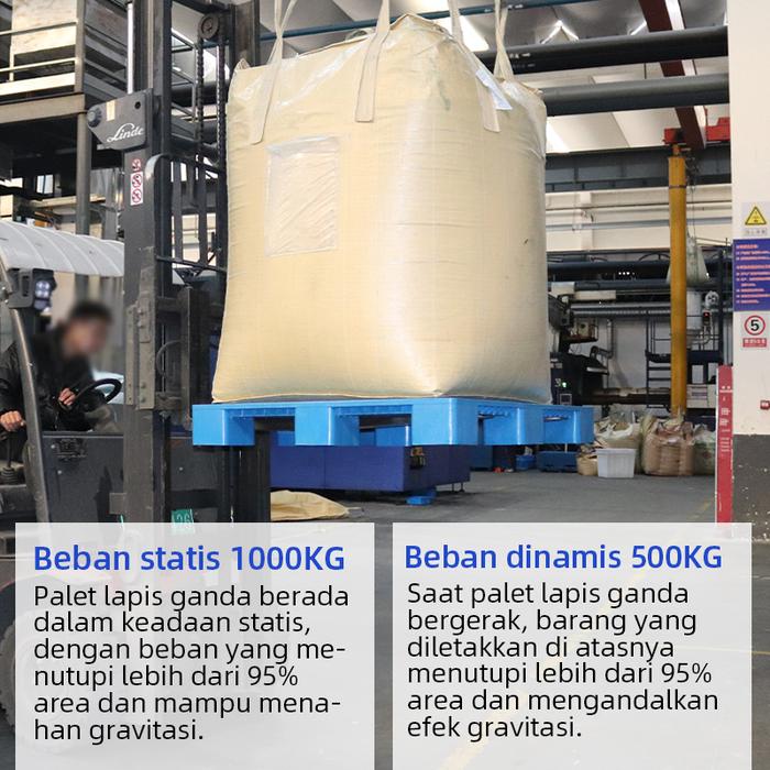 PALLET PLASTIK BARU WARNA BIRU LINHUI 1210 NESTABLE 120x100x14 CM | RAJA PLASTIK INDONESIA