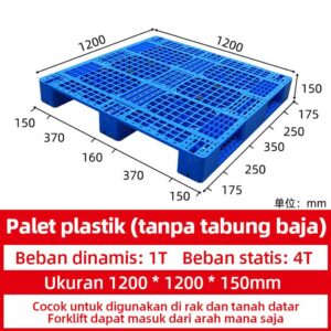 PALLET PLASTIK BARU WARNA BIRU LINHUI 1212 RACKABLE PALLET PLASTIK BARU WARNA BIRU LINHUI 1212 RACKABLE 120x120x15 CM untuk Kebutuhan Industri, Gudang dan Logistik