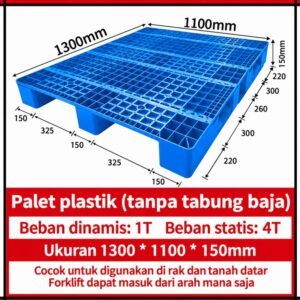 PALLET PLASTIK BARU WARNA BIRU LINHUI 1311 RACKABLE PALLET PLASTIK BARU WARNA BIRU LINHUI 1311 RACKABLE 130x110x15 CM