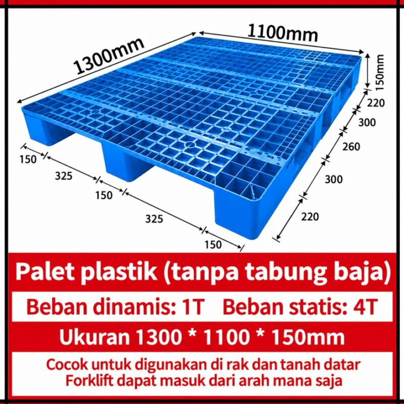 PALLET PLASTIK BARU WARNA BIRU LINHUI 1311 RACKABLE PALLET PLASTIK BARU WARNA BIRU LINHUI 1311 RACKABLE 130x110x15 CM