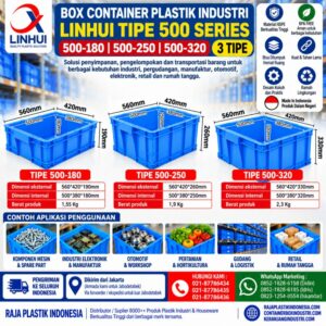 BOX CONTAINER PLASTIK INDUSTRI LINHUI TIPE 500-180, 500-250, 500-320(1) BOX CONTAINER PLASTIK INDUSTRI LINHUI TIPE 500-180, 500-250, 500-320 (3 TIPE) | RAJA PLASTIK INDONESIA