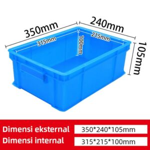 BOX PLASTIK CONTAINER INDUSTRI SERBAGUNA LINHUI TIPE 320-3 UKURAN 35x24x10,5 CM | RAJA PLASTIK INDONESIA