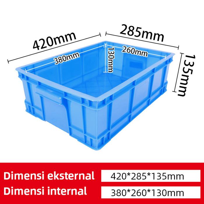 BOX PLASTIK CONTAINER INDUSTRI SERBAGUNA LINHUI TIPE 380-2 UKURAN 42x28,5x13,5 CM | RAJA PLASTIK INDONESIA
