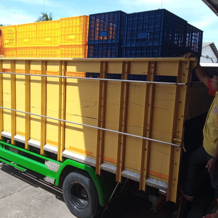 BOX CONTAINER PLASTIK INDUSTRI RABBIT, KIRIM KE JAKARTA UTARA OLEH TIM RAJA PLASTIK INDONESIA